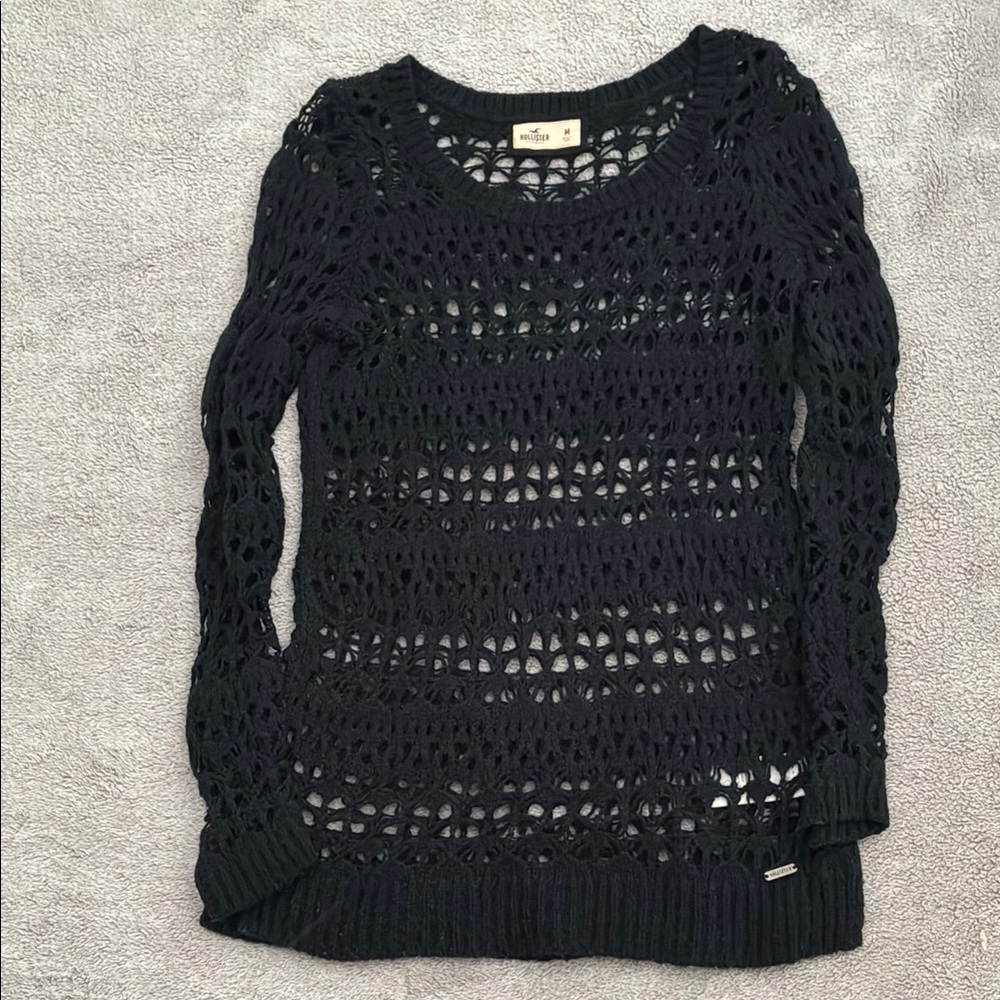 Hollister Navy Open Knit Sweater
